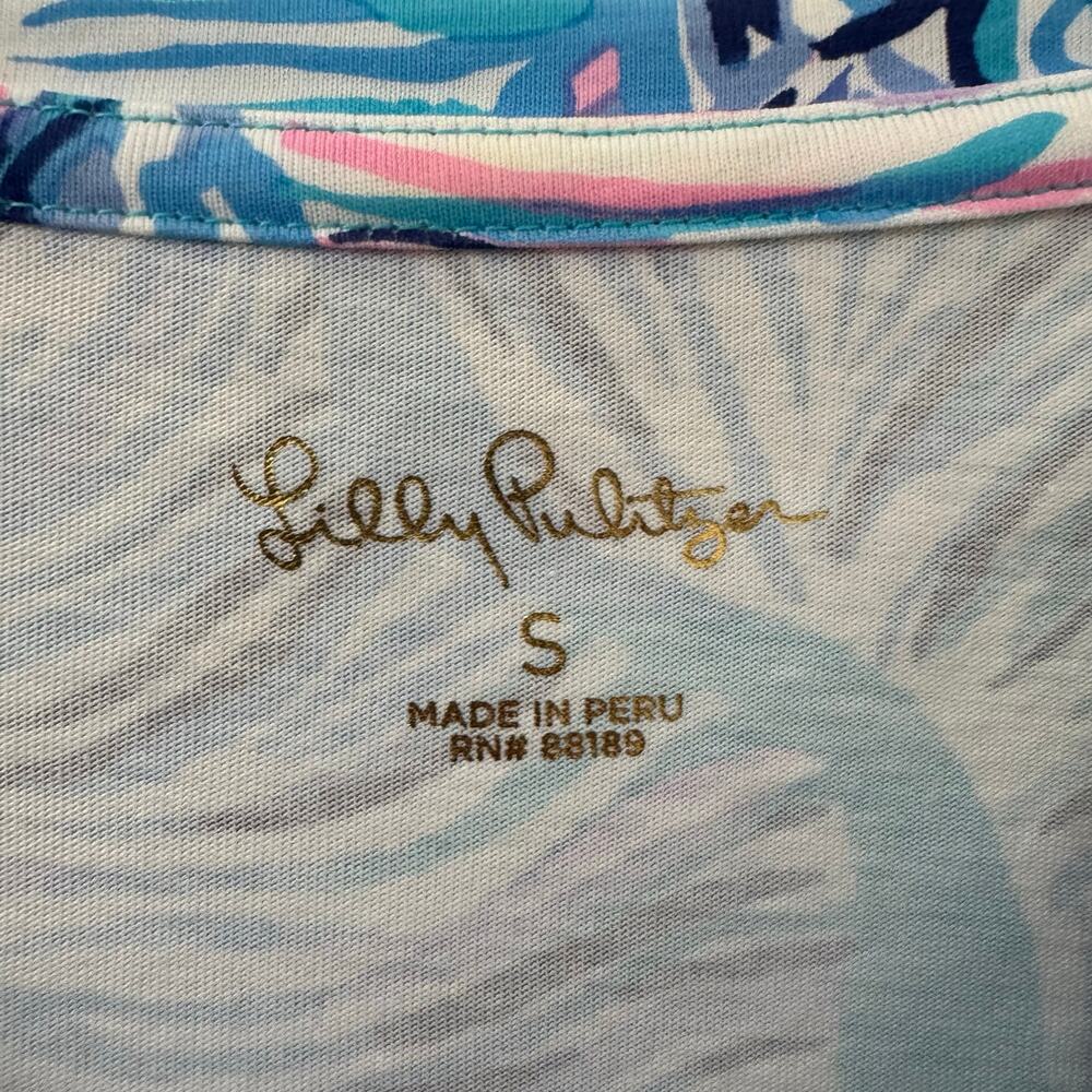 Lilly Pulitzer Cody T-Shirt Dress in "Fishful Thinking" Print Blue Pink Sz S - Picture 8 of 9